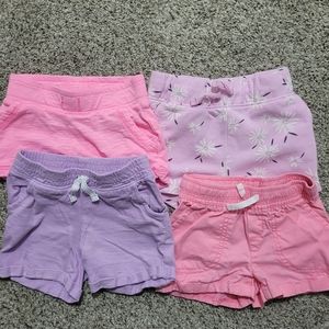 Set of 4 toddler girls shorts 3t jumping beans cat & jack pink purple